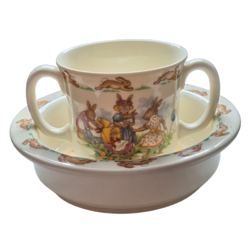 ROYAL DOULTON BUNNYKINS MUG & BOWL SET GOLDEN JUBILEE 1984 VINTAGE NURSERY SET 2