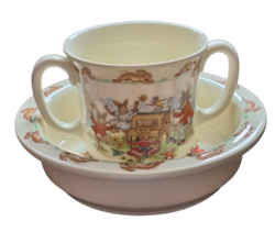 ROYAL DOULTON BUNNYKINS MUG & BOWL SET GOLDEN JUBILEE 1984 VINTAGE NURSERY