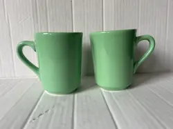 HOMER LAUGHLIN HLC HEAVY RESTAURANT WARE COFFEE MUGS CUPS USA SET OF 2 VINTAGE