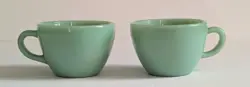 2 LOT VTG FIRE-KING JADEITE OVENWARE RESTAURANT C HANDLE COFFEE/TEA CUP MUG