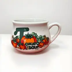 SOUP BOWL, VINTAGE MUGS W HANDLE. TOMATO SOUP