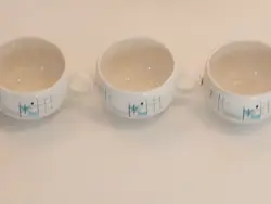3 VINTAGE MCM FRANCISCAN ATOMIC OASIS TEA/COFFEE MUGS