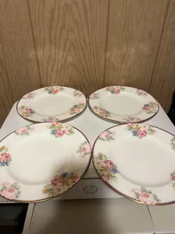4 MIKASA ROSEMEAD CHINA SALAD PLATE(S), 4 MUGS