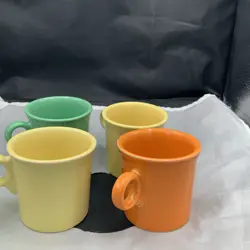 FIESTA WARE COFFEE MUGS LOT OF 4 | USA MADE | RING HANDLE | VINTAGE COLORS