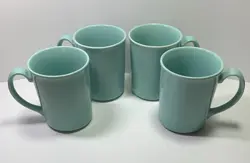 4 VINTAGE CORNING WARE TURQUOISE AQUA MUG CUP 4