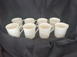SET 10 MIKASA ITALIAN COUNTRYSIDE COFFEE TEA MUGS WHITE EMBOSSED VINTAGE