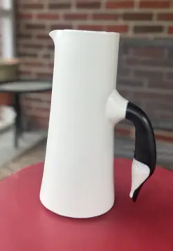 STEPHEN SCHIFFER VINTAGE STUDIO ART PITCHER FIGURAL GOOSE HANDLE POTTERY SIGNED