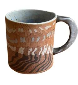 VINTAGE SIEGELE AND HALEY BUZZARD MOUNTAIN POTTERY TEA COFFEE MUG SIGNED 1991