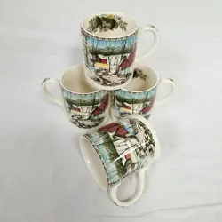 VINTAGE (4) JOHNSON BROTHERS FRIENDLY VILLAGE 