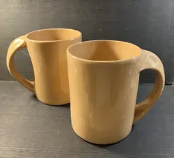 VINTAGE ELSA PERETTI TIFFANY ITALY GLAZED TERRACOTTA MUGS *PAIR*
