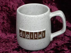 DIGITAL EQUIPMENT CORPORATION PROMOTIONAL SPECKLED STONEWARE COFFEE MUG VINTAGE
