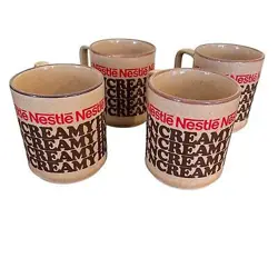 SET OF 4 VINTAGE NESTLE HOT COCOA COFFEE MUG CUP JAPAN RICH N CREAMY.
