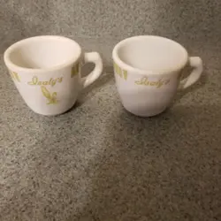 2 VINTAGE ISALY'S RESTAURANT WARE STERLING CHINA MUG CUP E LIVERPOOL OHIO