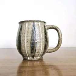 VINTAGE SALT GLAZE STONEWARE POTTERY MUG