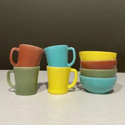 VINTAGE FIRE KING MUGS BOWLS 8 PCS LOT