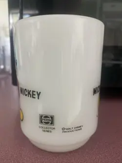 MICKEY MOUSE VINTAGE FIRE KING MILK GLASS ANCHOR HOCKING COFFEE MUG DISNEY PEPSI