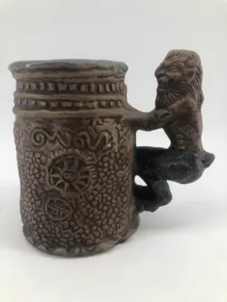 VTG 1971 JIM RUMPH TANKARD MUG WITH SATYR HANDLE NUDE MAIDEN INSIDE MYTHOLOGY