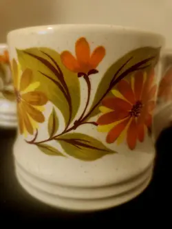 STONEWARE ORANGE FLOWER