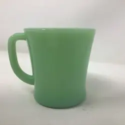 VINTAGE FIRE KING JADEITE JADITE GREEN D HANDLE MUG OVEN WARE GLASS COFFEE CUP