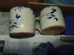 (2) VTG BYBEE POTTERY BIRD MUGS CUPS