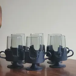 VINTAGE CORNING WARE MCM GLAS-SNAP COFFEE DRINK MUGS CUPS SET OF 6