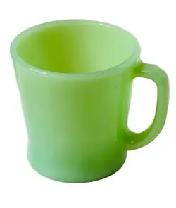 VTG FIRE KING JADEITE MUG ANCHOR HOCKING COFFEE CUP D HANDLE OVEN WARE 44 USA