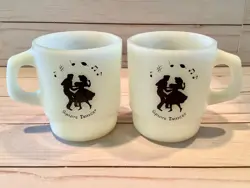 (2) VINTAGE ANCHOR HOCKING USA COFFEE MUGS 
