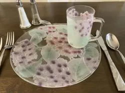 VINTAGE KIG INDONESIA HYDRANGEA PLATES & CUPS SET OF 3