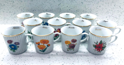 VINTAGE ORIGINAL CZECHOSLOVAKIA BOHEMIA PORCELAIN MUG 12 MONTH JAN-DEC -YOU PICK
