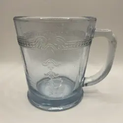 VINTAGE FIRE KING SAPPHIRE BLUE PHILBE D HANDLE GLASS MUG