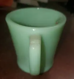 NOS VINTAGE ANCHOR HOCKING FIRE KING JADEITE D HANDLE MUG W/ORIGINAL LABEL