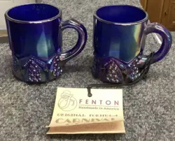 CARNIVAL GLASS MUGS