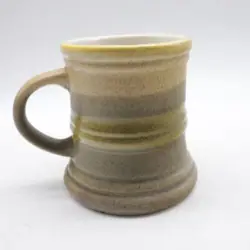 SUNNYCRAFT STONEWARE COLLECTION KOREA VINTAGE YELLOW & BROWN POTTERY MUG