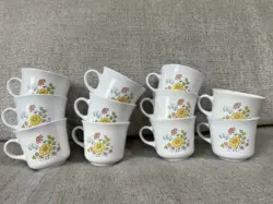 VTG CORELLE SPRING MEADOW FLOWERS COFFEE TEACUP MUG CORNING WARE