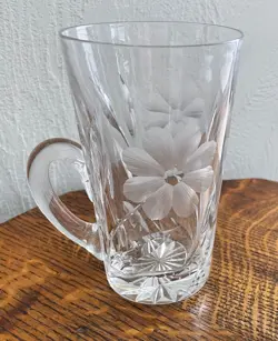 VINTAGE  COFFEE/TEA CUP CUT GLASS