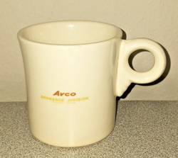 VINTAGE FIESTAWARE 1960S - 1970S ADVERTISING MUG AVCO ORDIANCE DIVISION