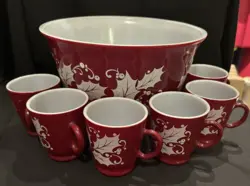 HOLLY PUNCH BOWL
