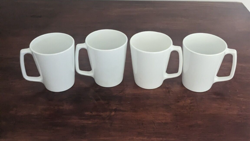 SET OF 4 CORNING CENTURA TALL COFFEE MUGS/ CUPS WHITE D HANDLE VTG MCM RETRO 4