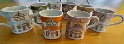 VINTAGE LENOX VILLAGE COFFEE MUGS SET OF 8