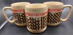 SET OF 3 VINTAGE NESTLE HOT COCOA COFFEE MUG CUP JAPAN RICH N CREAMY