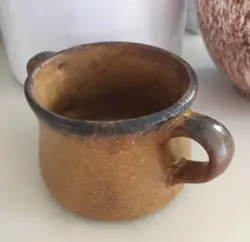 VTG MCCOY POTTERY BROWN SOUP CHILI MUG WITH DOUBLE HANDLES