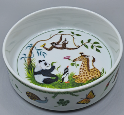 VTG 1988 LYNN CHASE DESIGNS JUNGLE PARTY CHILDREN'S PORCELAIN ANIMAL BOWL