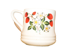 VTG SHEFFIELD STRAWBERRIES 'N CREAM STONEWARE CERAMIC LARGE COFFEE MUG CUP (1)