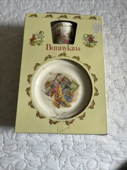 ROYAL DOULTON BUNNYKINS -3 PIECE CHILD SET PLATE-BOWL-MUG ORIG BOX - 1989 - NEW