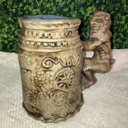 VINTAGE 1971 JIM RUMPH TANKARD MUG WITH SATYR HANDLE NUDE MAIDEN INSIDE MUG