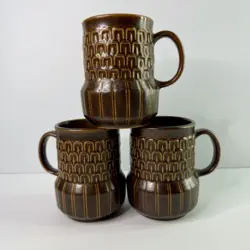 BROWN STONEWARE CUP