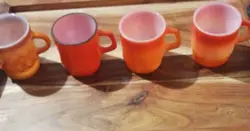 FIRE KING SET OF FOUR VINTAGE MUGS