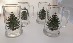 4 CUTHBERTSON CHRISTMAS BEER MUGS VINTAGE