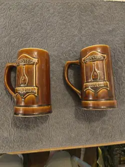 PAIR OF VINTAGE BARNABY'S BEER MUGS