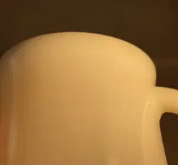 VINTAGE FIRE KING OVEN WARE MILK GLASS D HANDLE COFFEE MUG CUP
